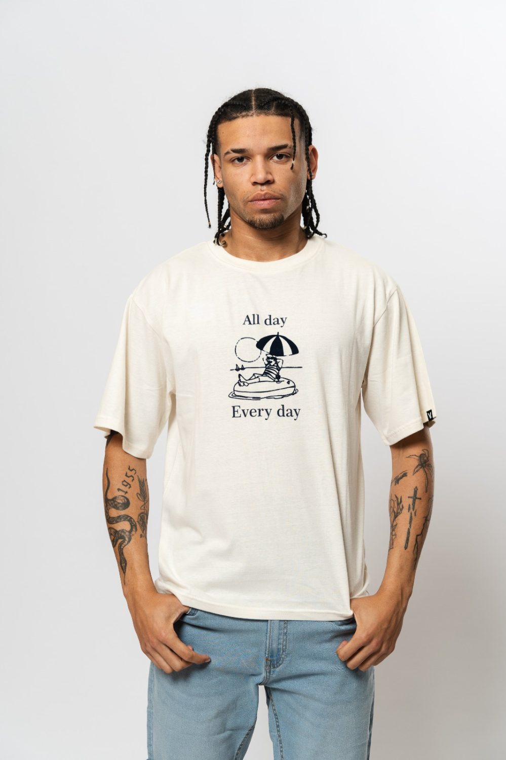 Remera Graphic Algodon Peinado Corte Over